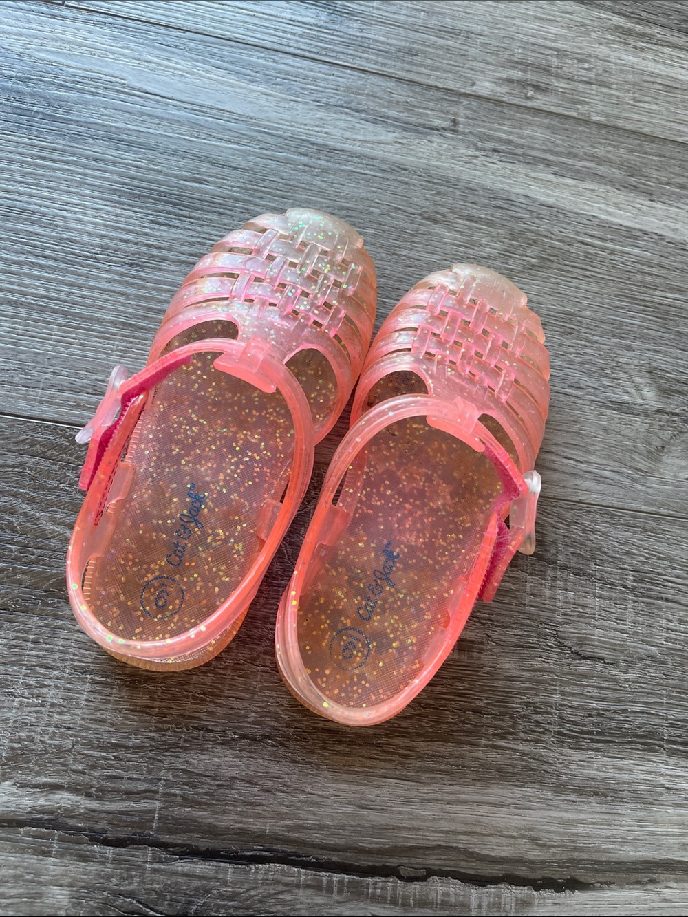Kids Glitter Jelly Sandals - Pink size 9